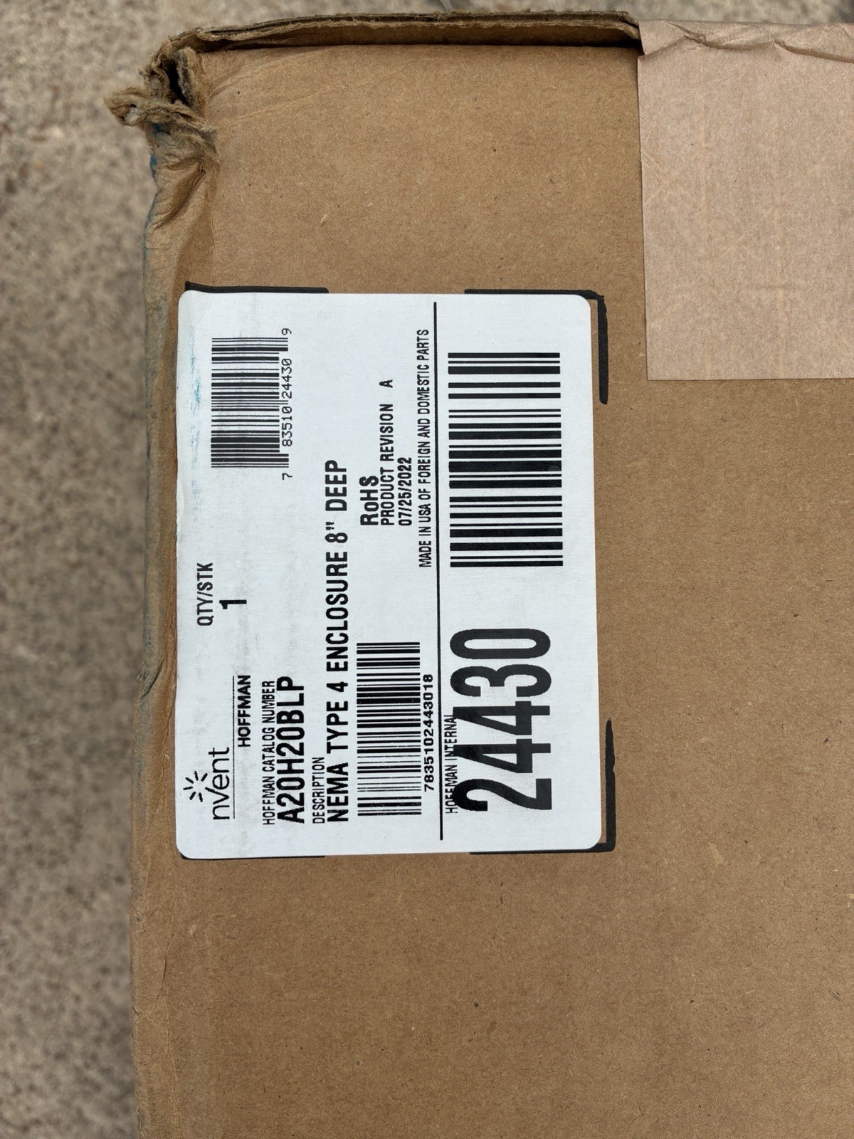 Hoffman A20H20BLP Enclosure 20X20X8 Single Door Multiple Available. See Listing