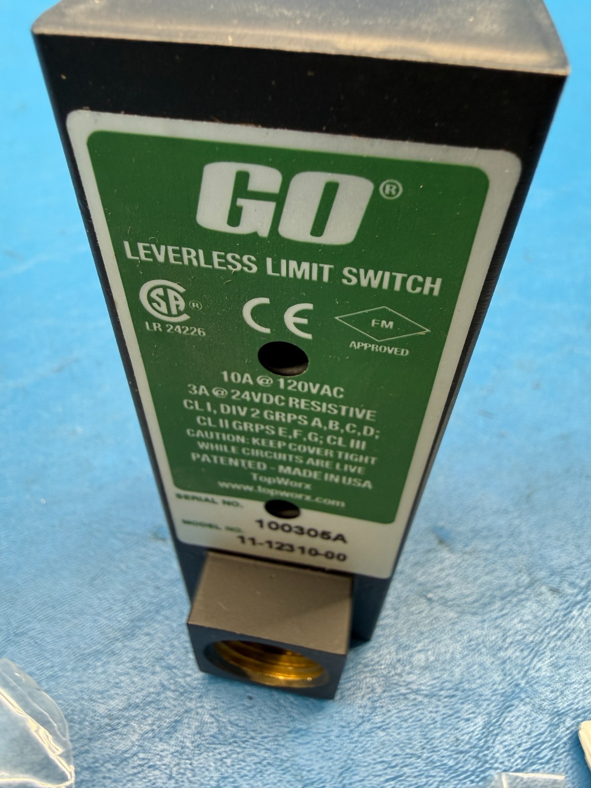 Topworx Go Switch 11-12310-00 120VAC 10Amps Leverless Limit Switch