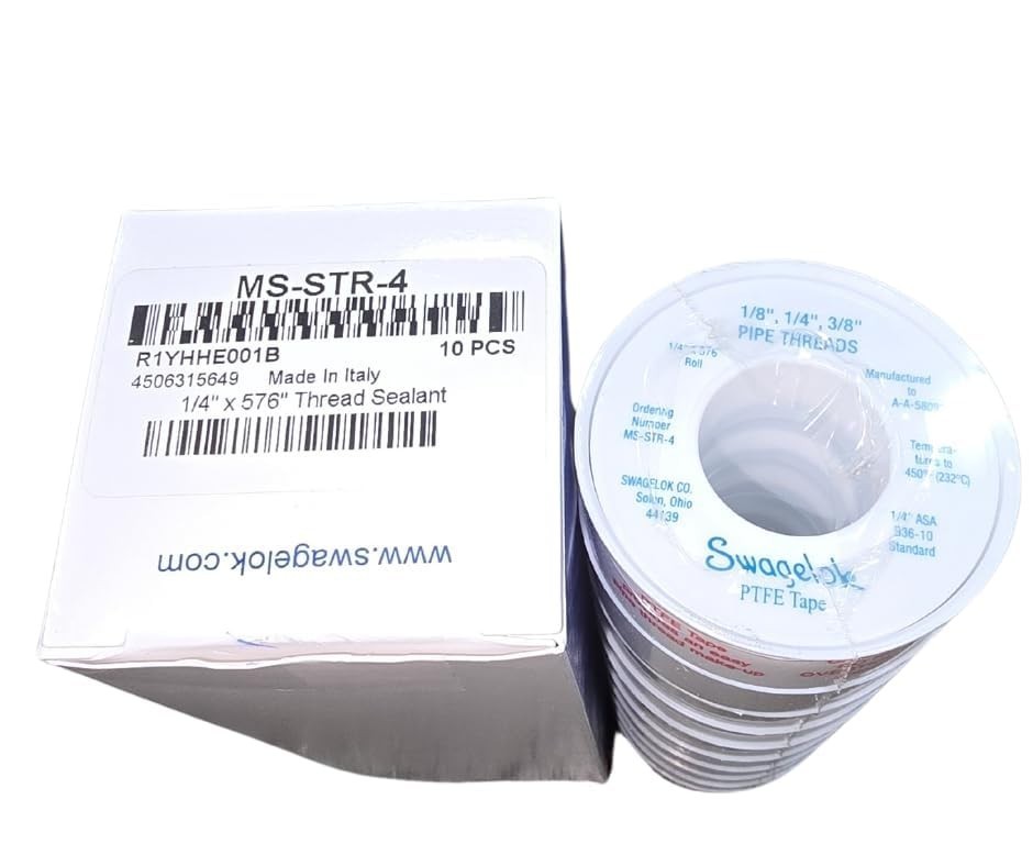 MS-STR-4 Swagelok PTFE Tape Thread Sealant 1/4 in x 576 in 10-Pack 450F NPT