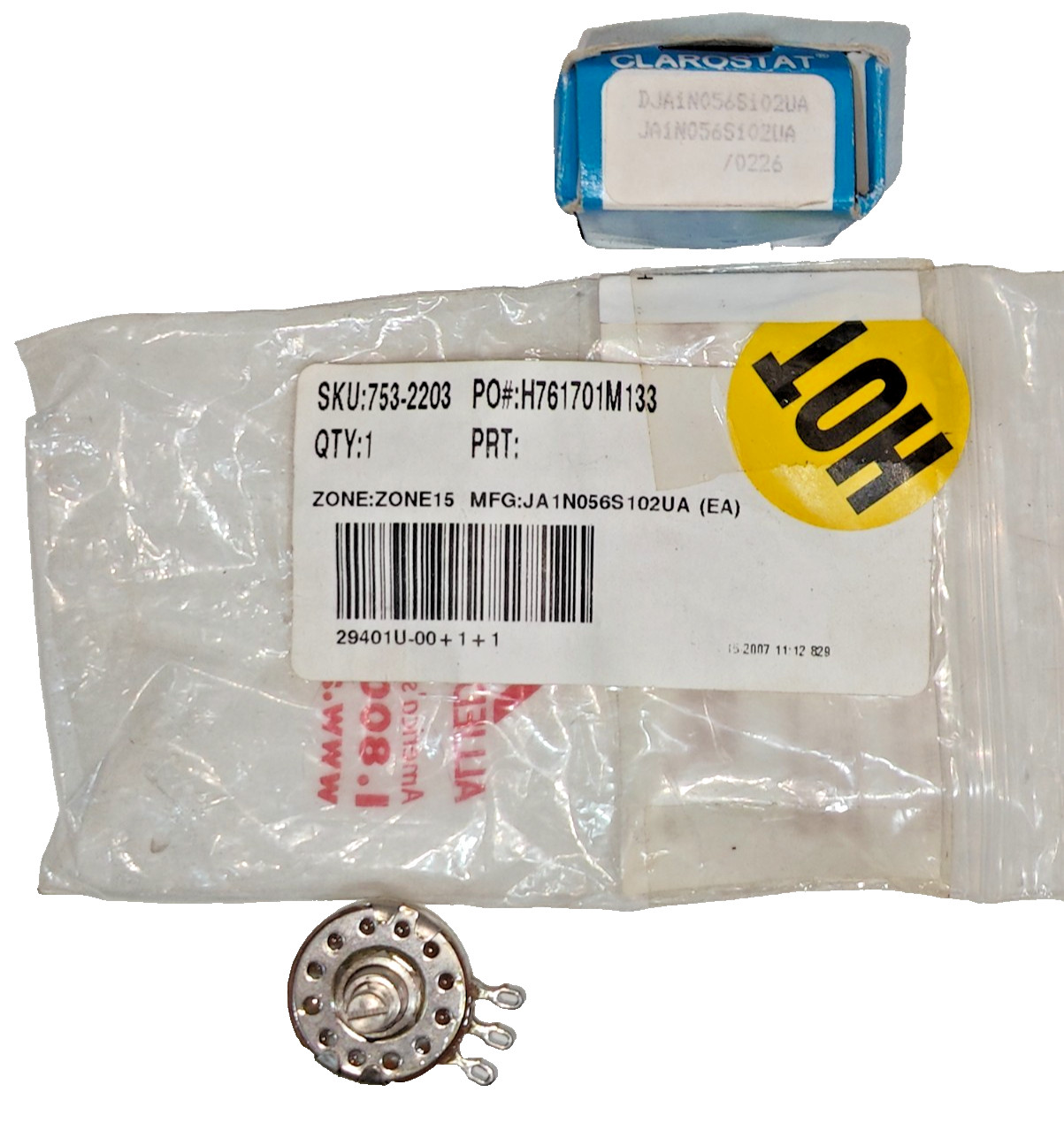 NEW Clarostat MIL JA1N056S102UA Potentiometer