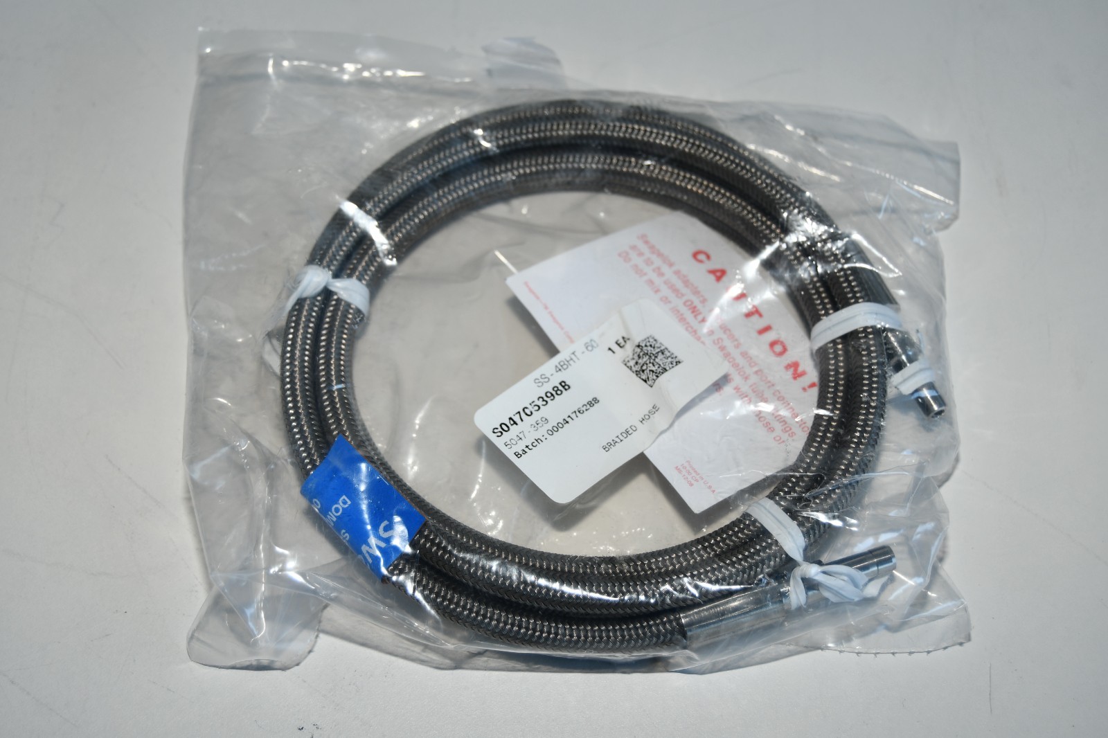 ^ Swagelok SS-4BHT-60 Braided Hose TFE Lined 60” Long #X6919