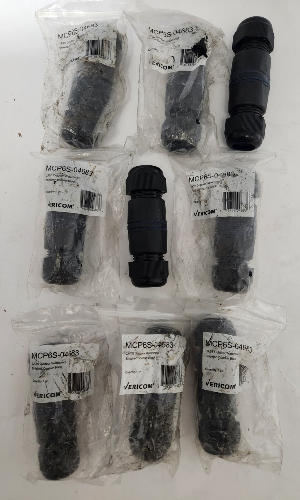 Vericom – MCP6S-04683 – CAT6 Outdoor Waterproof Shielded Coupler – Lot of 9