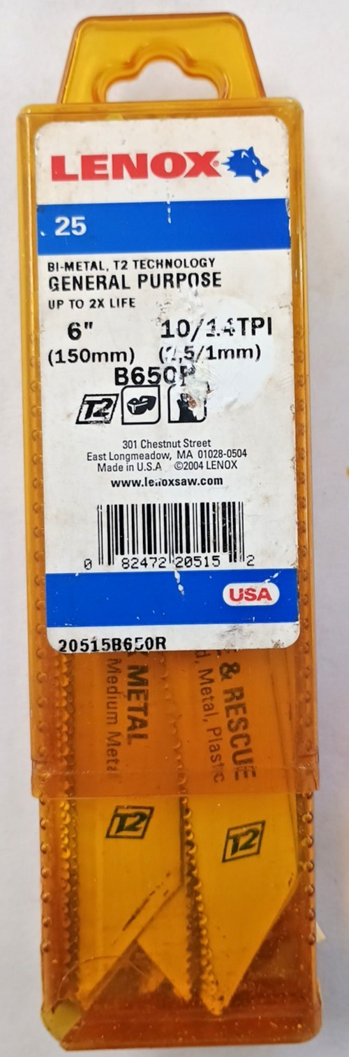 Lenox 21 PC Bi-Metal T2 Technology 10/14 TPI 6″ B650R