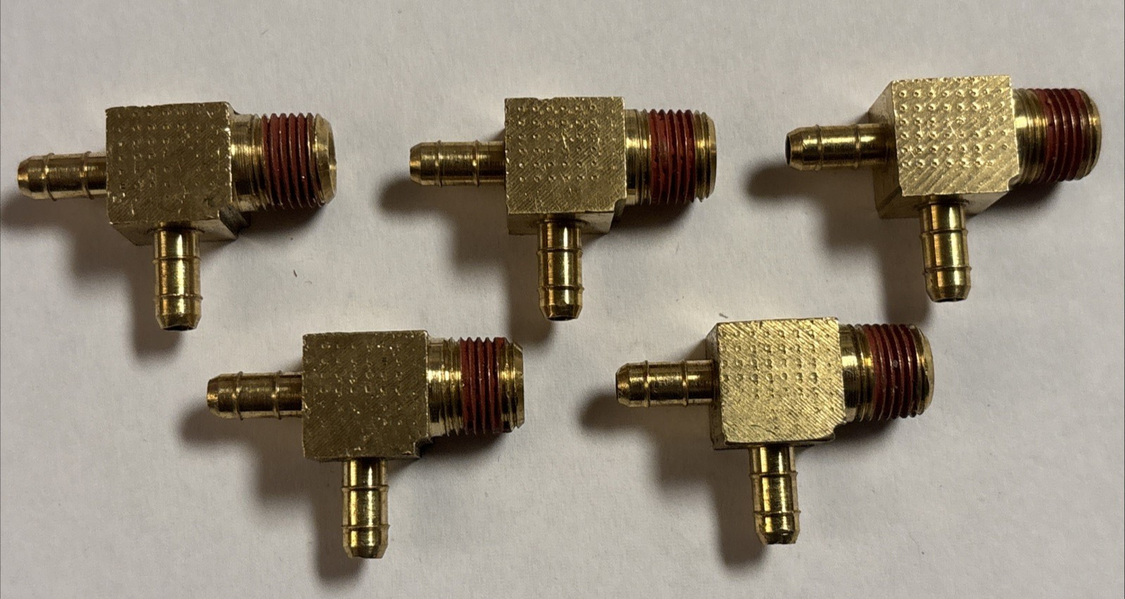 (5ea) Parker 0.202″ Barb x 0.202″ Barb x 1/8″ MNPT Brass Male Tee ,Free Shipping