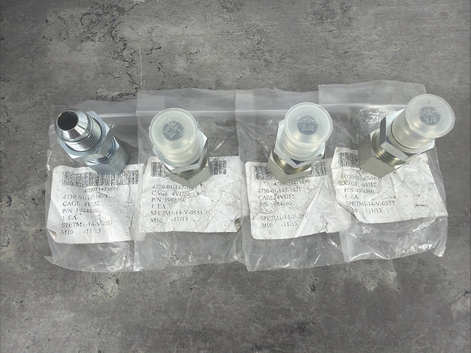 SMA-8 3/4 Tube Adapter Straight Fitting Lot of 4 New YCJ1306