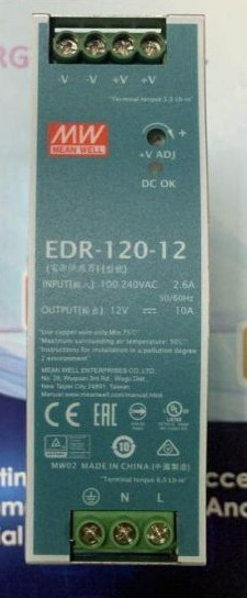 Mean Well EDR-120-12 AC/DC Power Supply – 1 Output – 12V@10A – 120W – FREESHIPIG