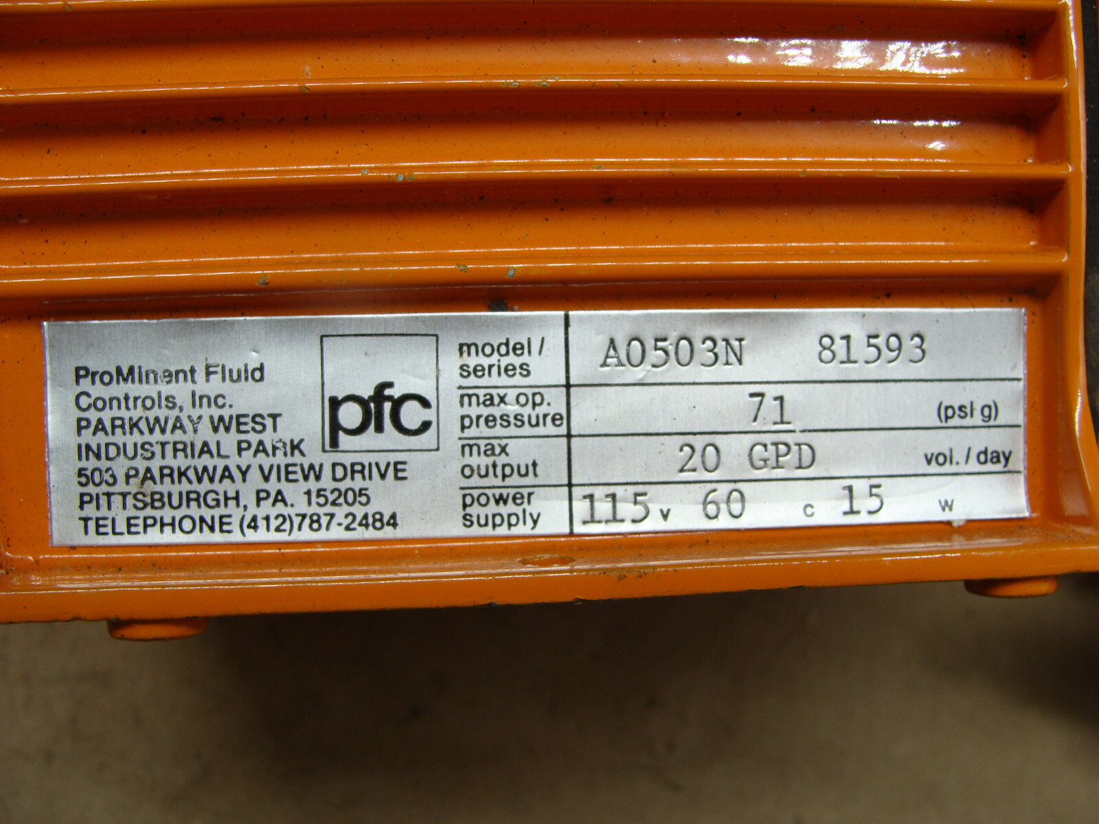 PROMINENT FLUID METERING PUMP MODEL A0503N SERIES 81593 115V