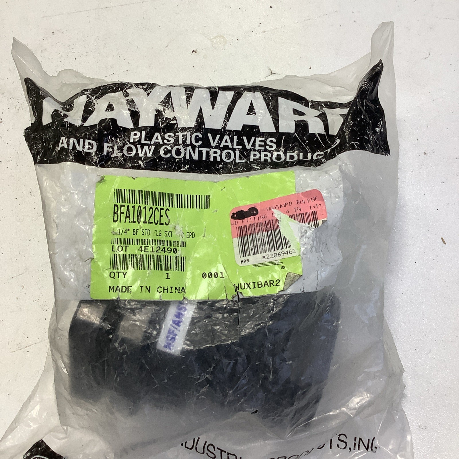 Hayward, BFA1012CES, 1-1/4″ BF STD FLG PVC EPD WUXIBAR2 Bulkhead Tank Fitting
