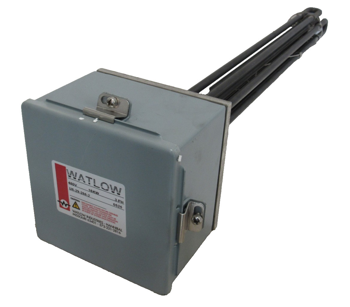USED WATLOW U6-29-266-2 IMMERSION HEATER 16KW 480V U6292662
