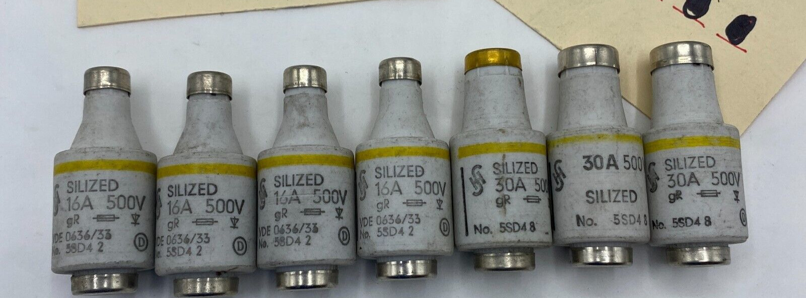 Siemens Silized Fuse Insert 25A / 500V | No.5SD4 4(16A),5SD4 2(30A) LOT OF 7🔔
