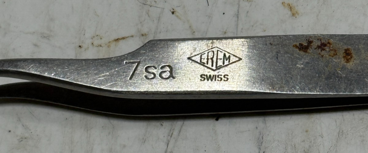 EREM 7sa Tweezers, Fine Tip, Curved, Swiss