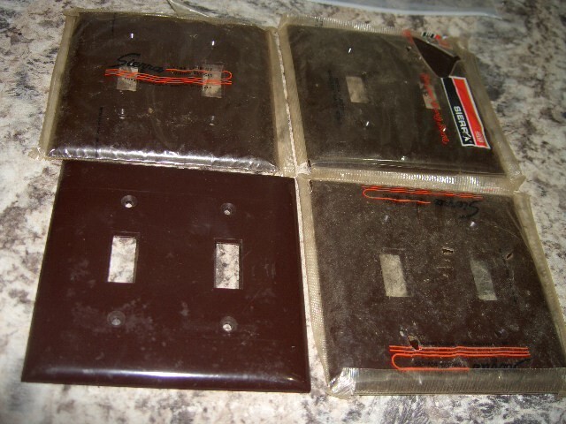 4 Vintage NOS slater sierra switch cover 2 gang smooth bakelite NO SCREWS Lot