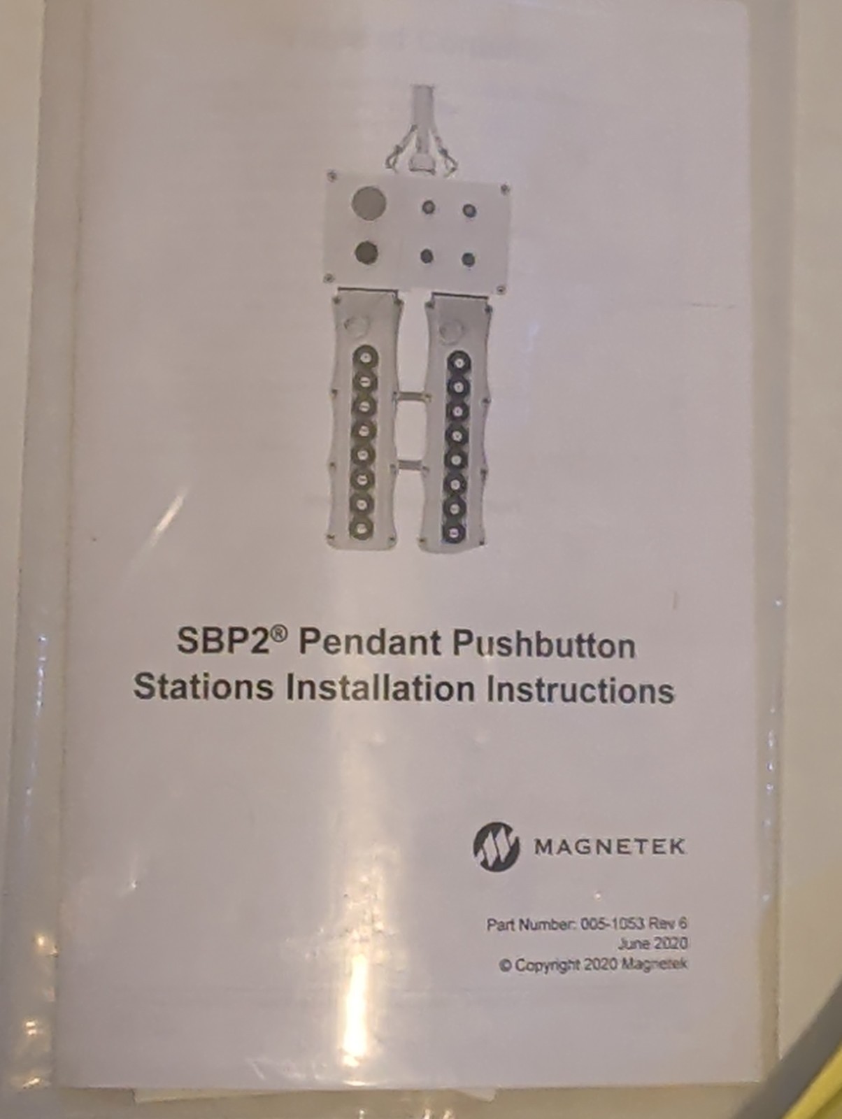 Magnetek SBP2-8-WBS Pendant 8-Button w/ On/Off + Attached Cable Harting Pg21