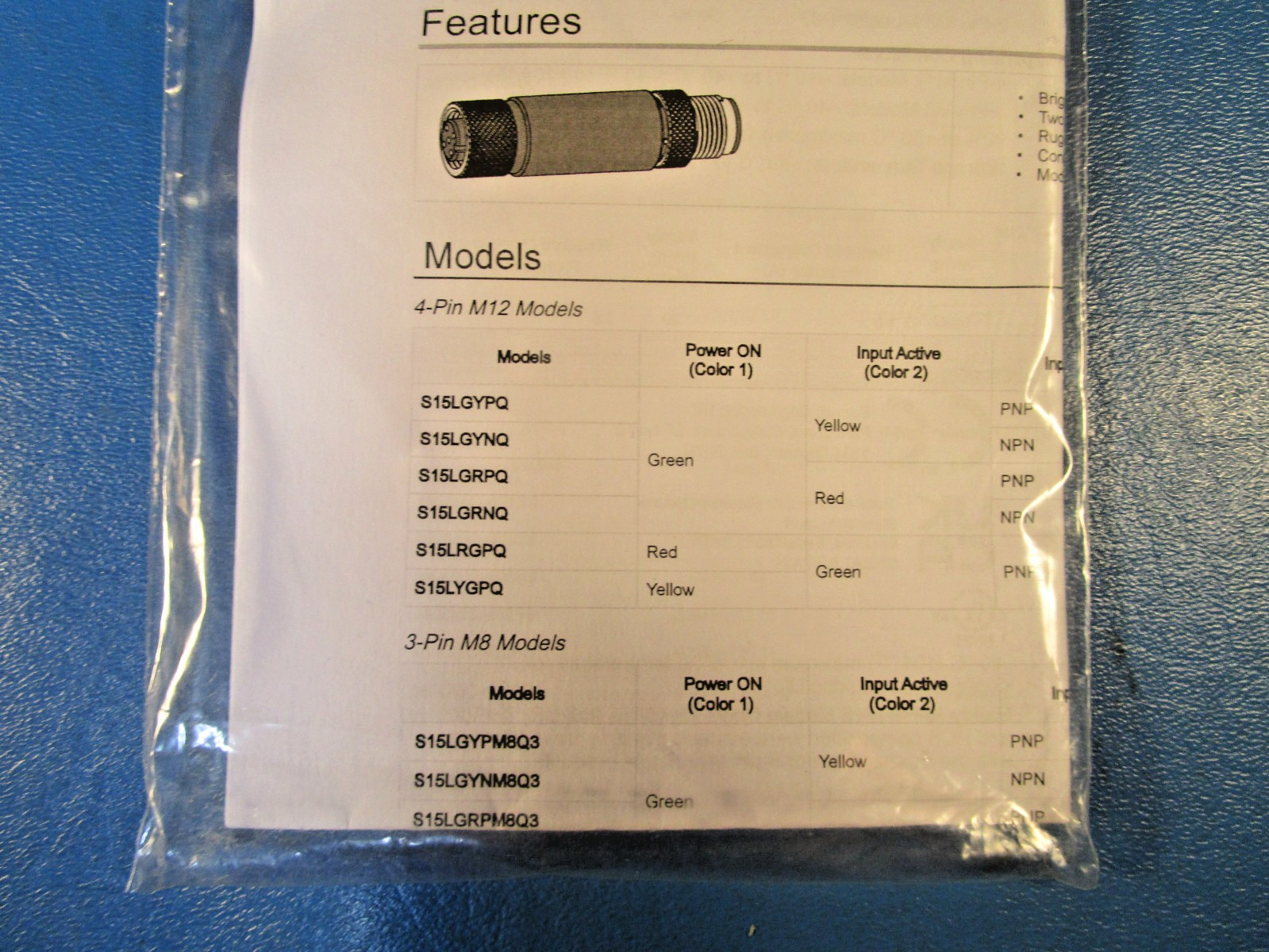 BANNER S15LRGPQ, 811971 2-Color In-Line Sensor Status Indicator, 10-30 V dc