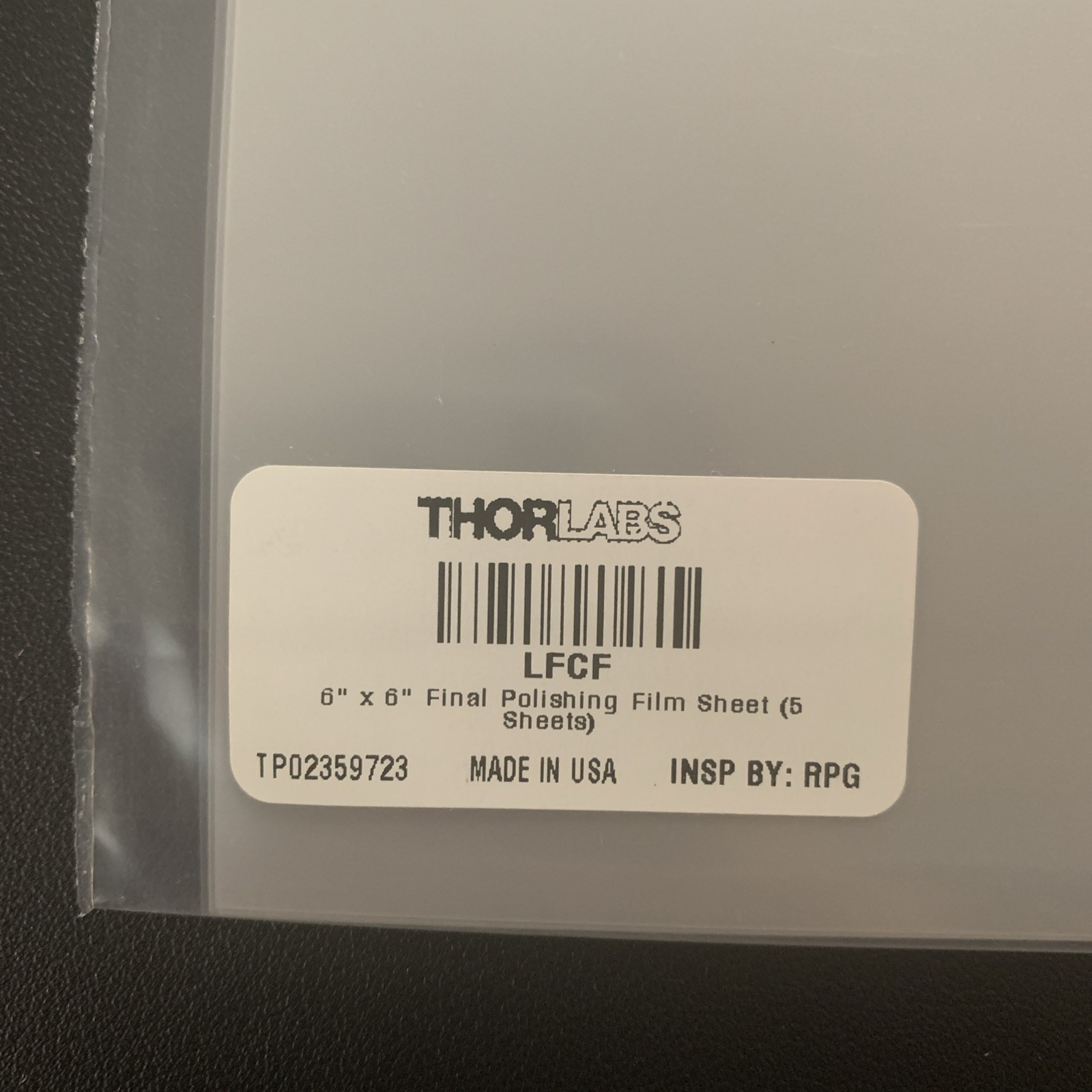 Thorlabs LFCF Final Polishing Film Sheets (5 Sheets)