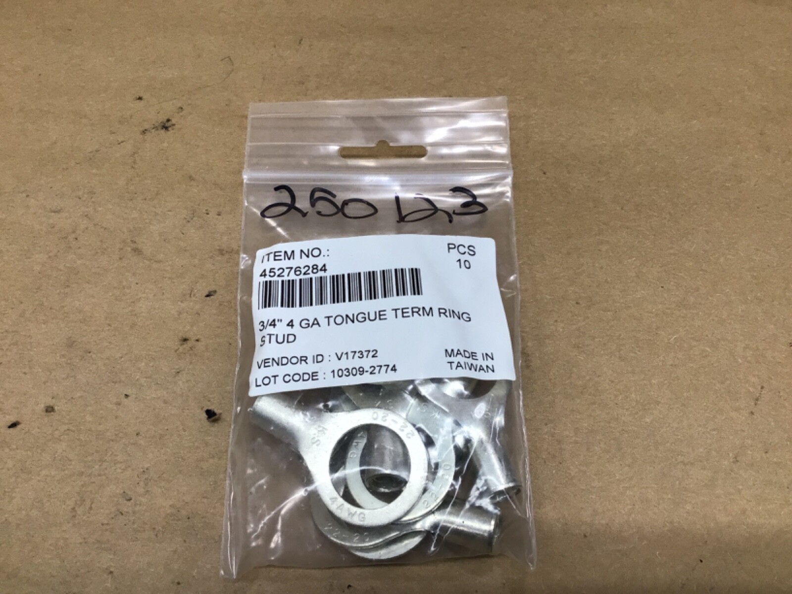 4527684 4GA 3/4” Tongue Term Ring Stud (Lot of 10) #4053K23IAC