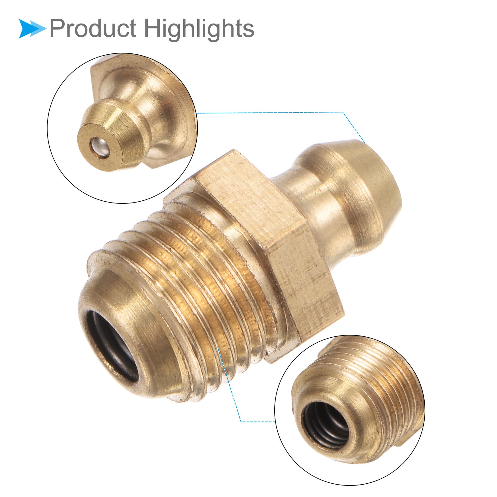 20pcs Brass Straight Grease Fitting Caps for Car M10x1 Thread