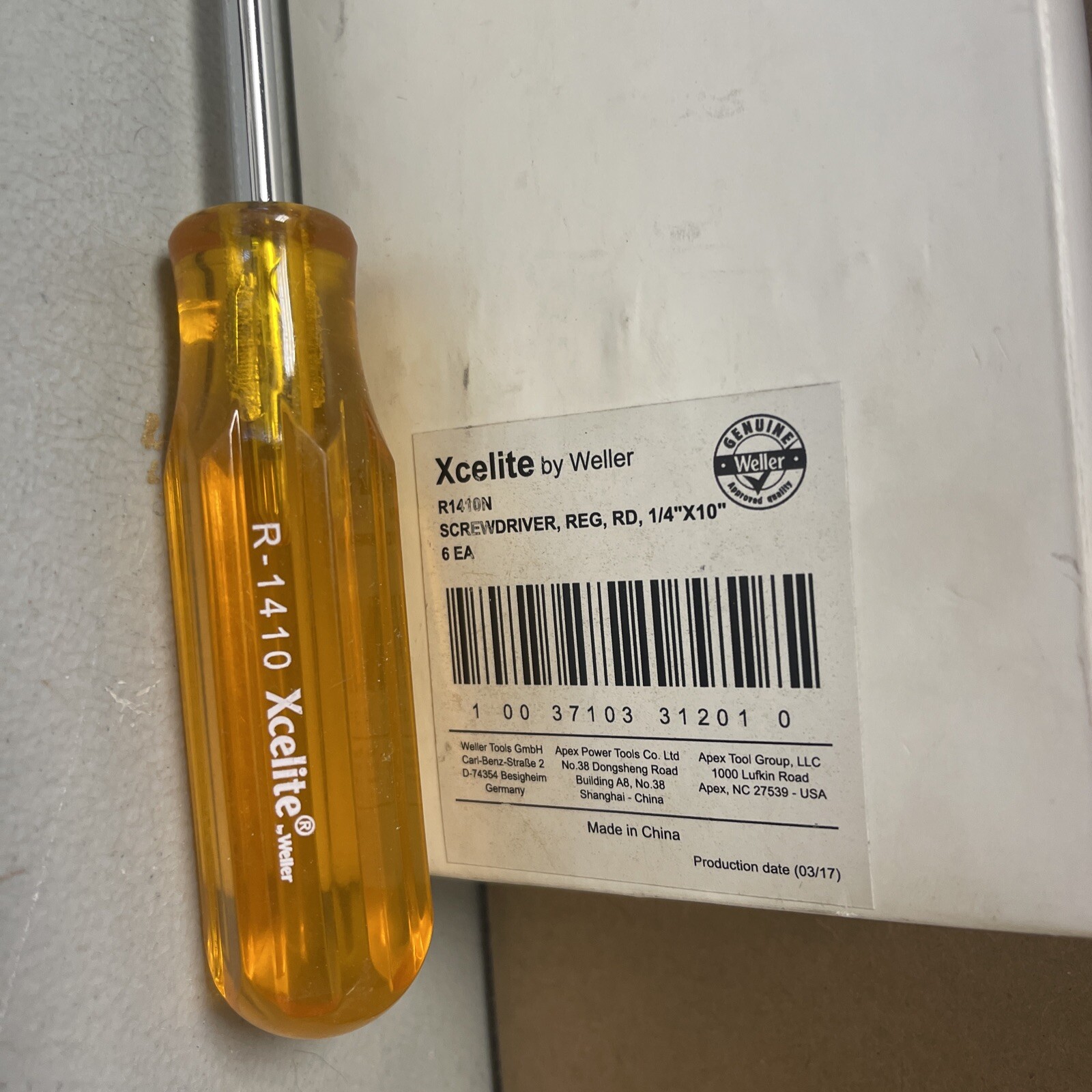 Xcelite R1410 1/4 in. x 10 in. Round Blade Slotted Screwdriver