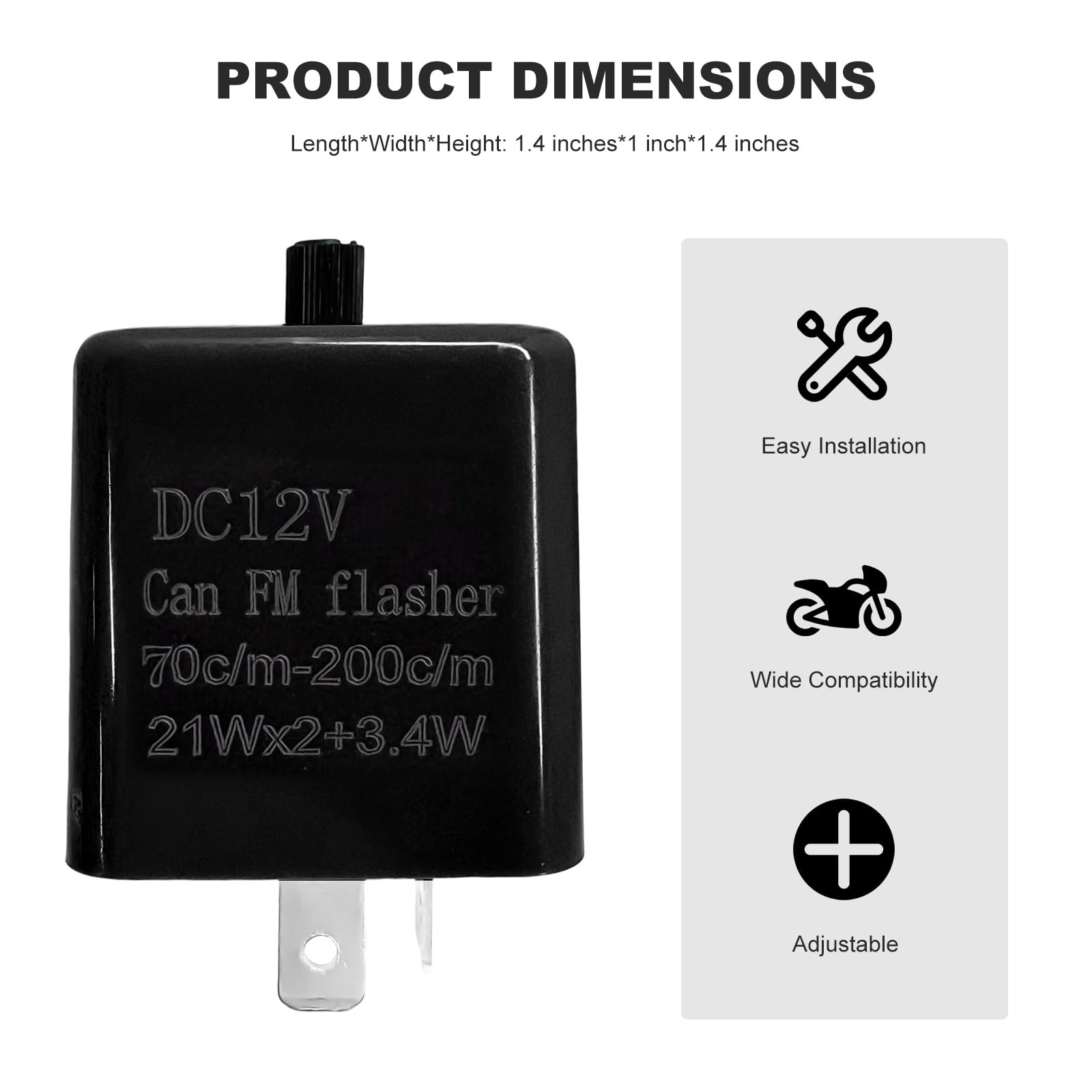 2 PCS 12V LED Flasher Relay, Adjustable 2Pin Turn Signal & Hazard Warning Hyp…
