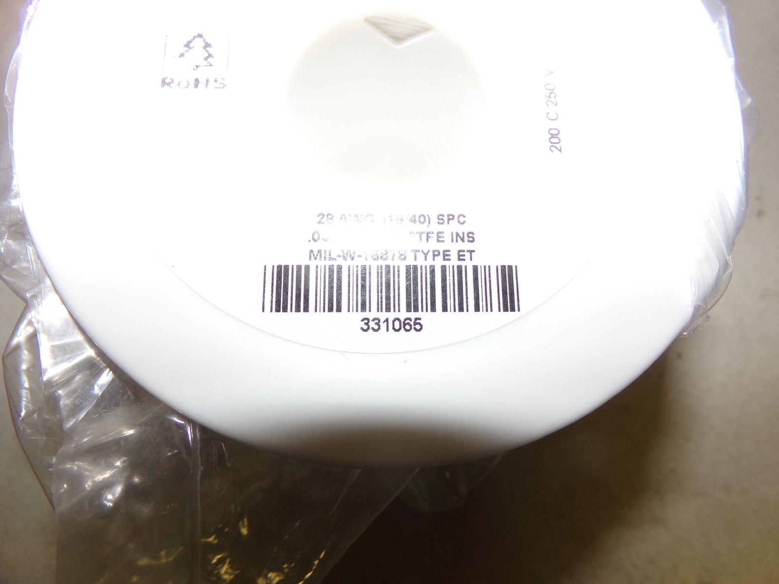 NEW MIL-W-16878 Type GT Cable Hook up Wire White 1000′ Spool