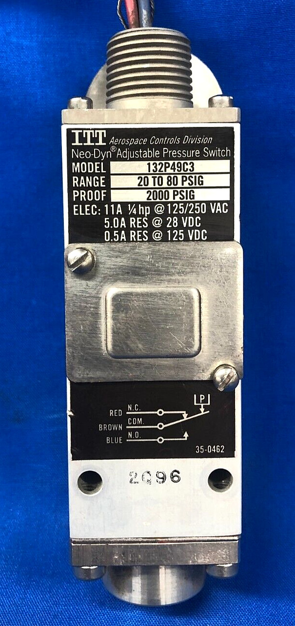 ITT AEROSPACE CONTROLS DIVISION NEO-DYN ADJUSTABLE PRESSURE SWITCH 132P49C3
