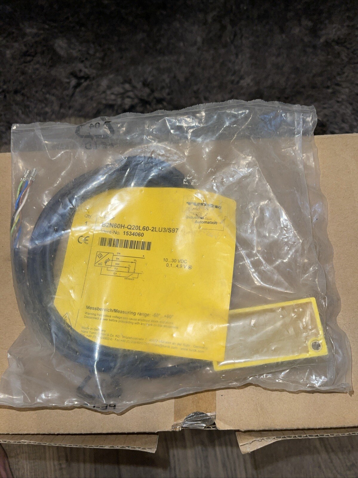 NEW TURCK B2N60H-Q20L60-2LU3 S97 INCLINOMETERS 1534060