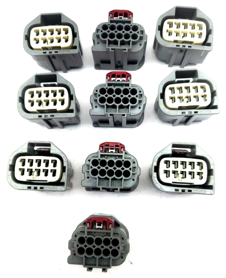 LOT OF 10, YAZAKI 7298-6818-40 2341287-3 10P 1.5MM YESC SEALED FEMALE CONNECTOR.