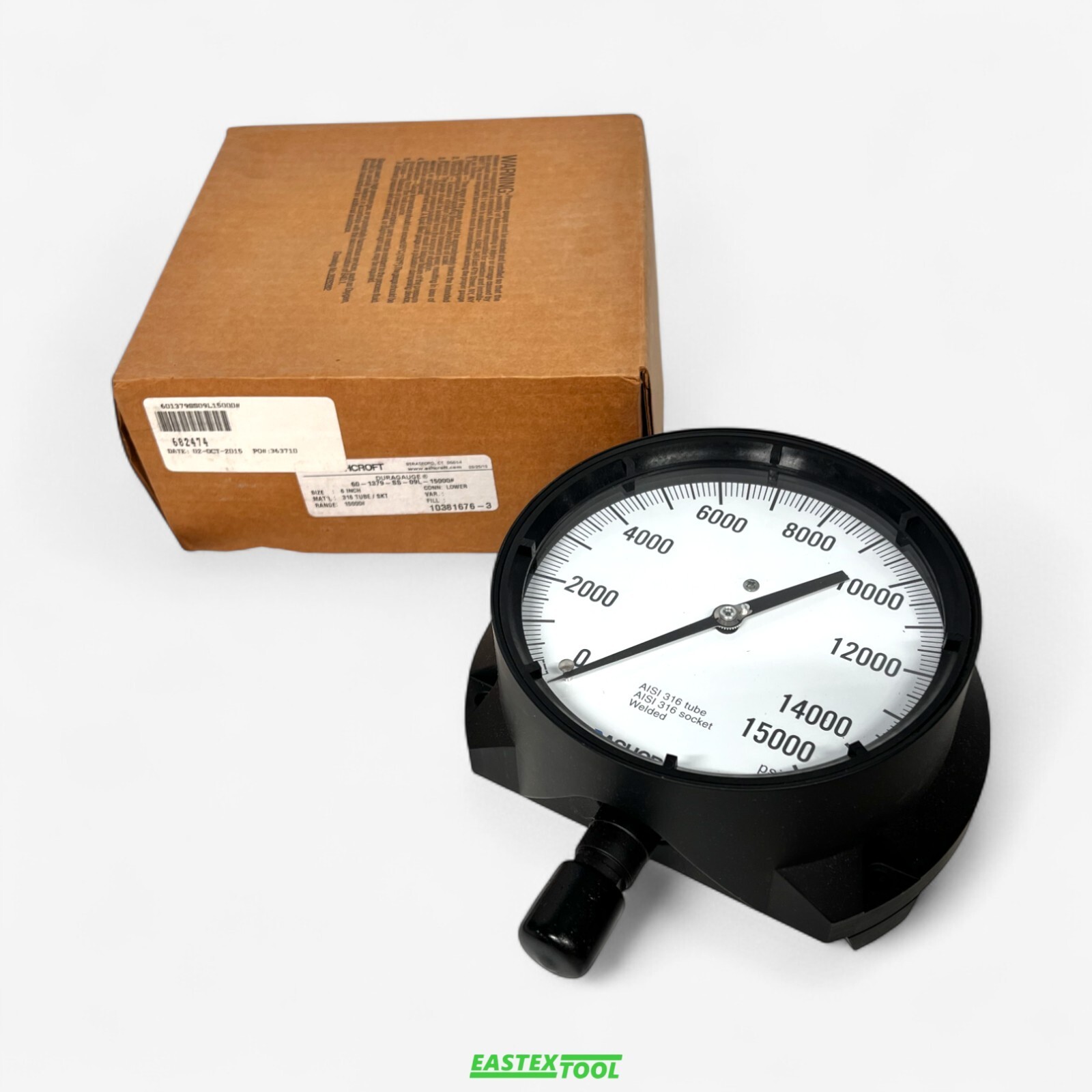 ASHCROFT 60-1379-SS-09L-15000# DURA GAUGE 9/16-18 UNF-2B CONNECTION 15000 PSI