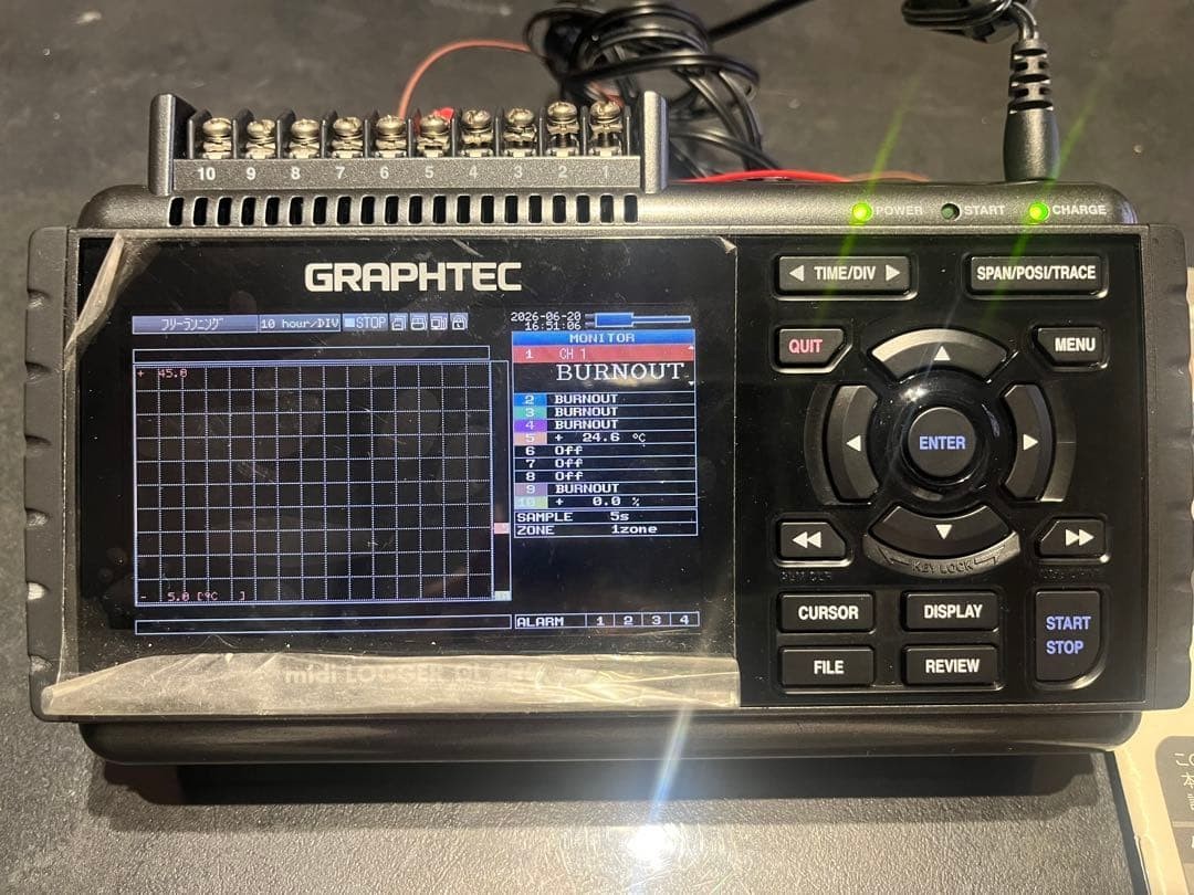 GRAPHTEC GL220 midi Data Logger 10-Channel Recorder Tested Working Japan 269
