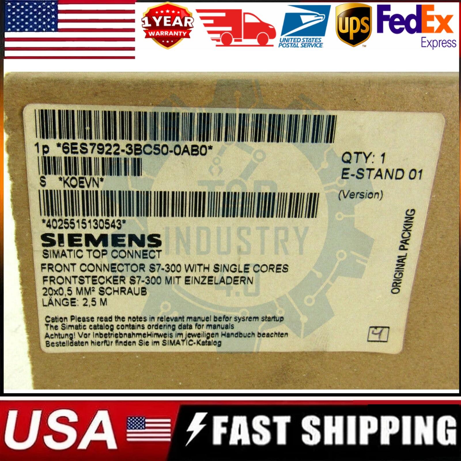 New Siemens Simatic S7 SITOP Connection 6ES7922-3BC50-0AB0 6ES79223BC500AB0