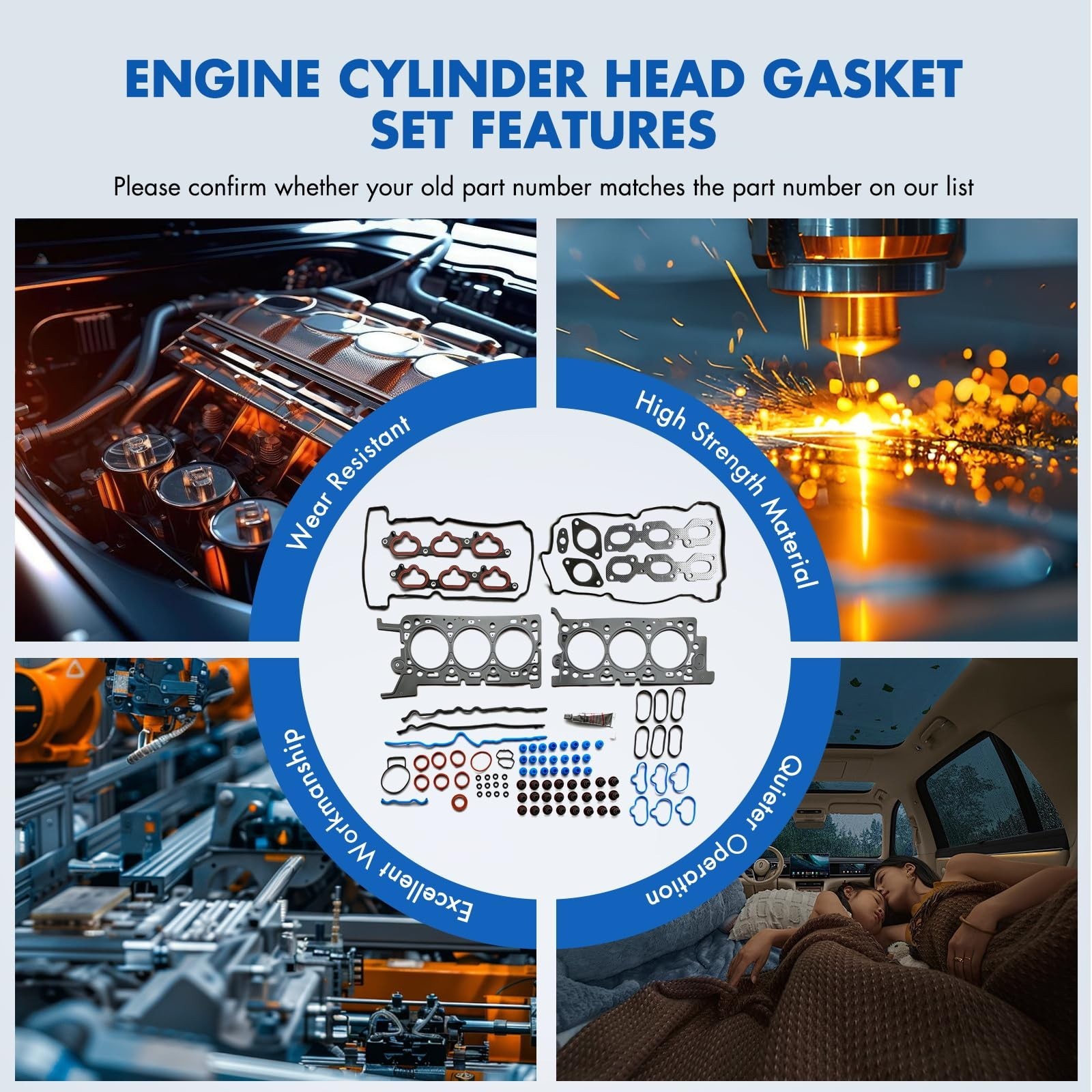Cylinder Head Gasket Set Fit for Ford Escape 3.0L,for Mazda Tribute 3.0L Repl…