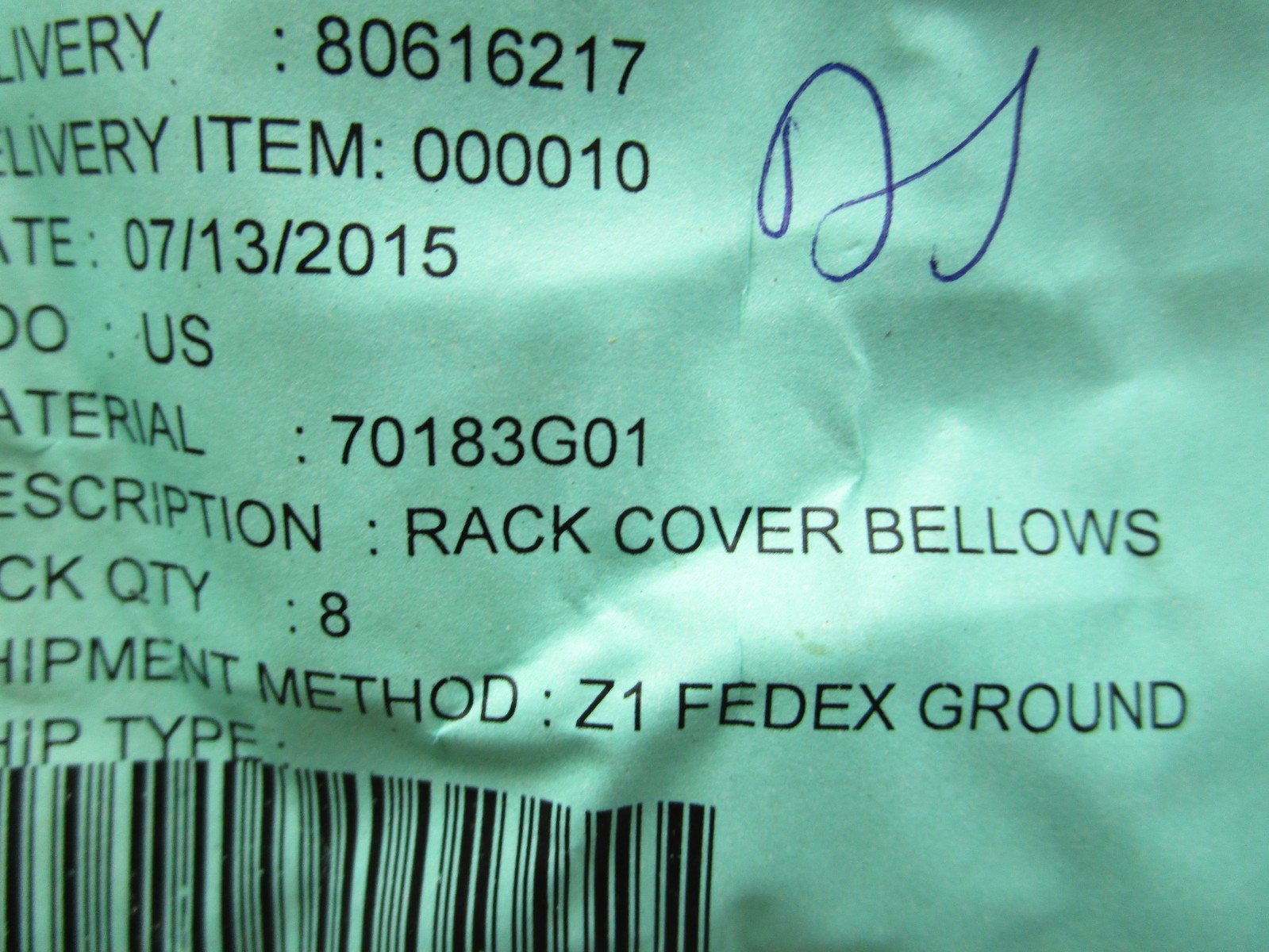 x2 OEM EZ-GO 70183G01 Steering Rack Bellows Cover for TXT Golf Cart