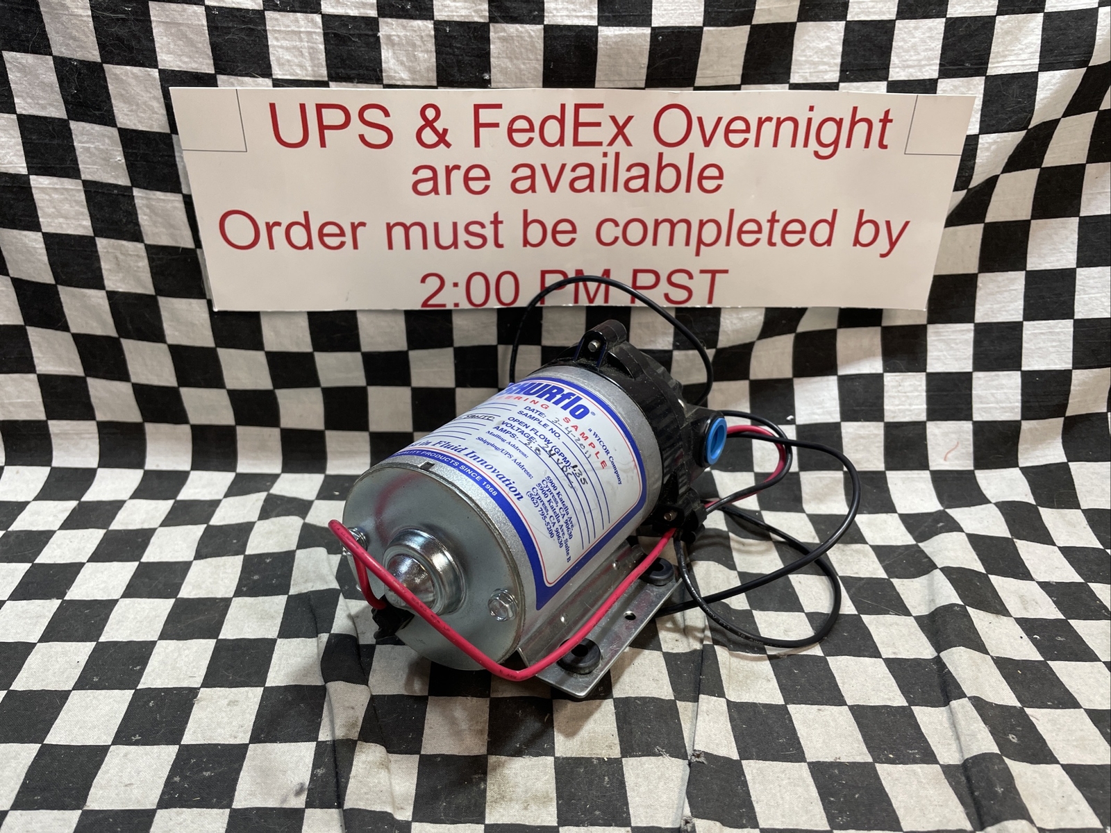 SHURFLO MODEL 8000, 1.35 GPM, 24V, 3.8A, 100 PSI, 11-142-10, SHIPSAMEDAY