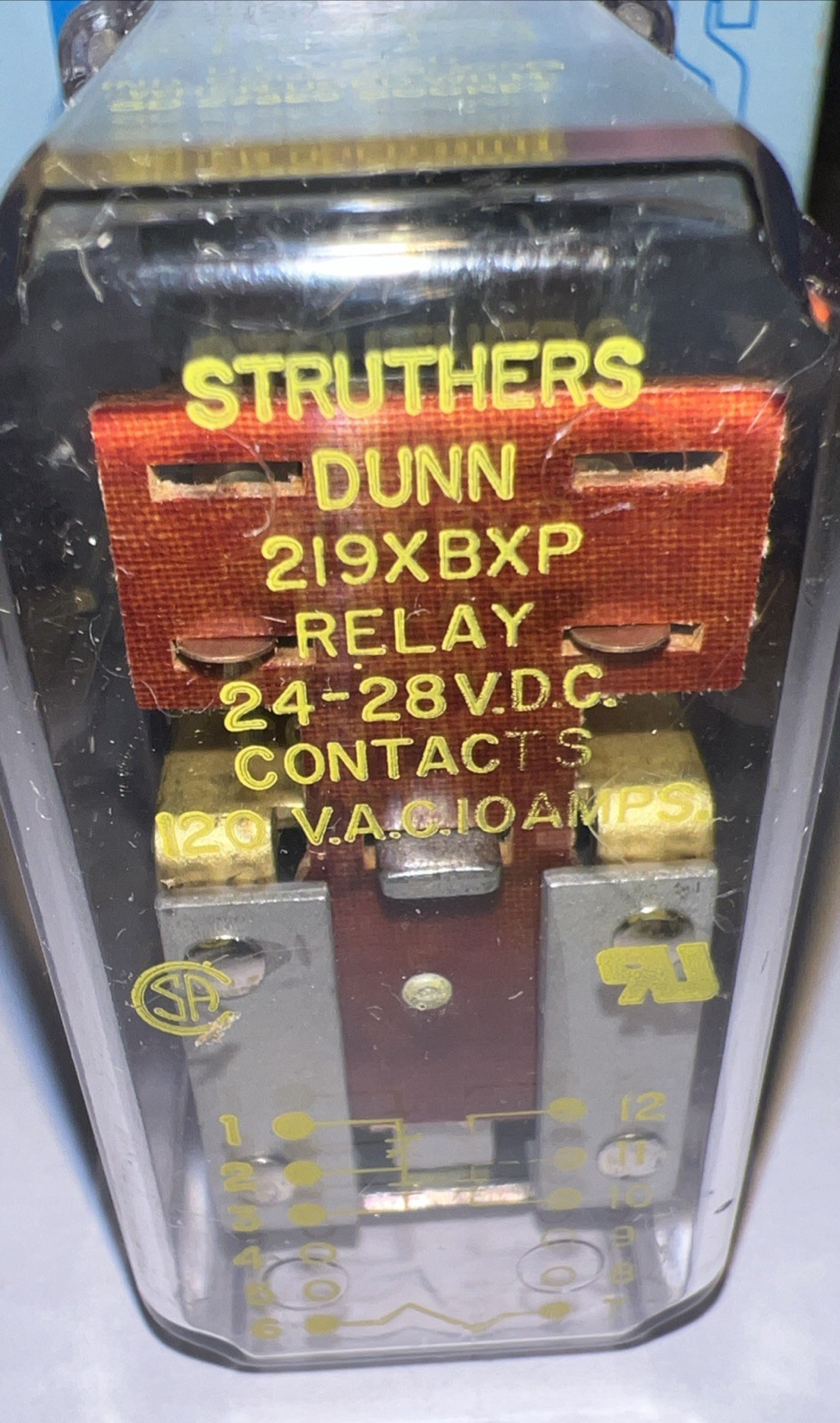 Struthers-Dunn 219XBXP 12 Pin Relay24-28 VDC 120 VAC 10A 60Hz New in Box
