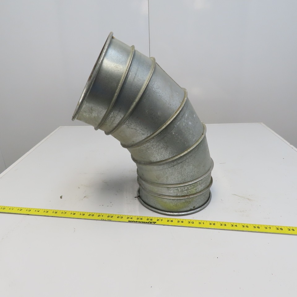 8″ Diam Quick-Clamp Rolled Edge Duct 60° Elbow Galvanized Steel