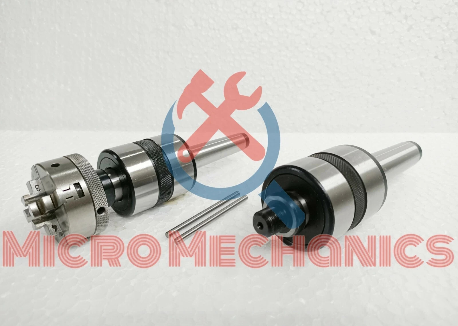 Revolving Live Center MT 2 – MT 3 Shank + 50mm Mini Chuck 4 Jaws Self Centering