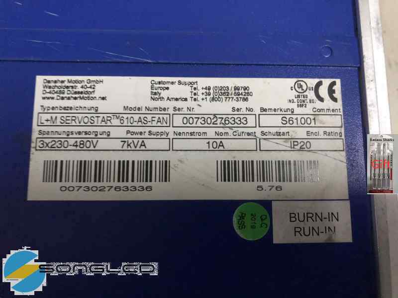1PCS SERVOSTAR610-AS-FAN S61001 90days warranty via DHL or FedEx