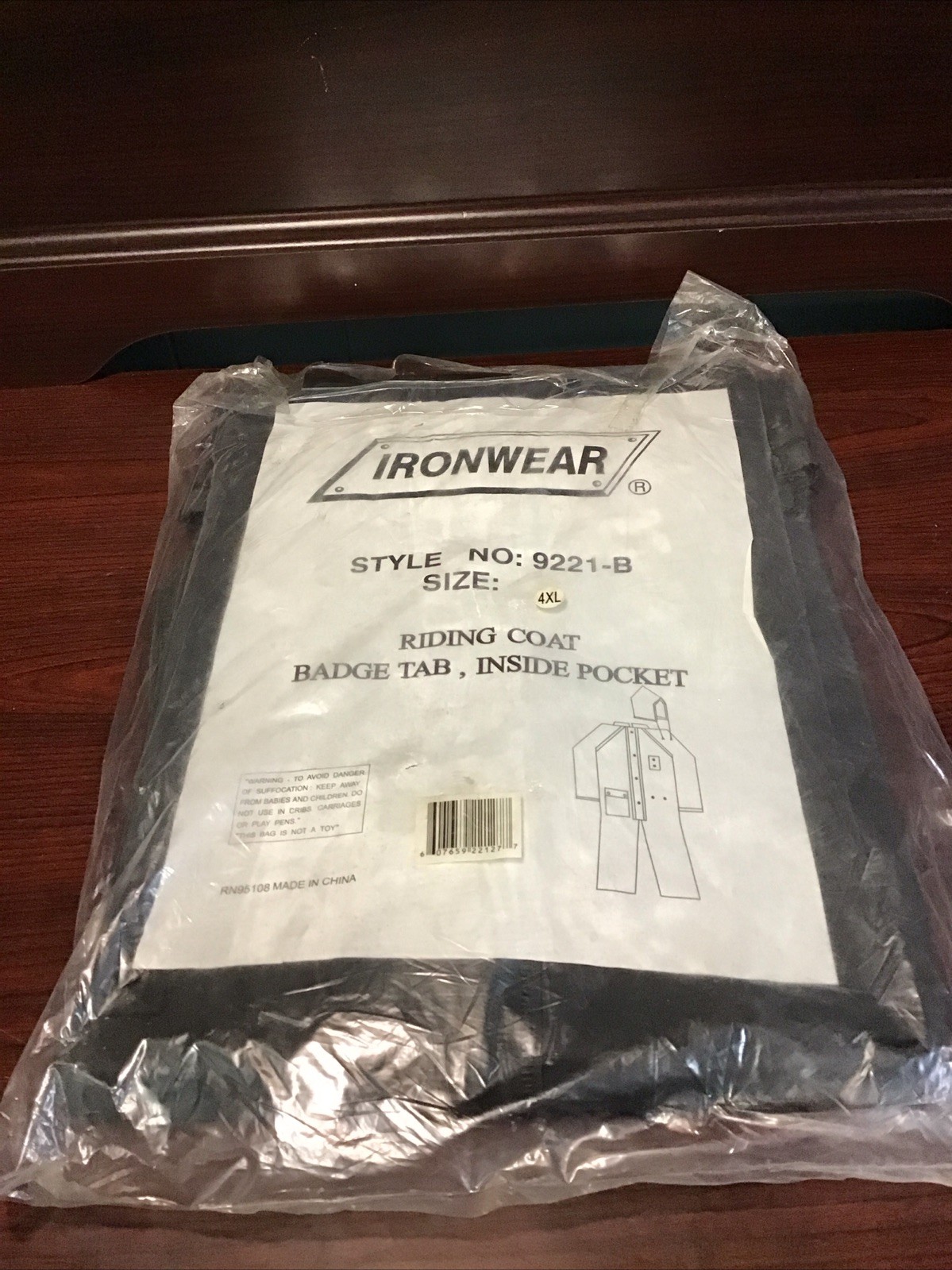 Ironwear, Coat Detachable Hood/packets Badge Pocket, Size4XL,#9221-B