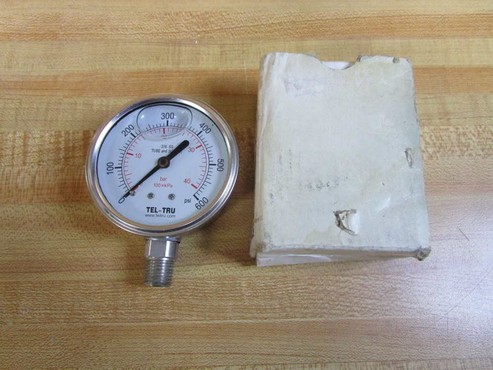 Tel-Tru 2532SS4L1F4F Pressure Gauge 0-600 Psi
