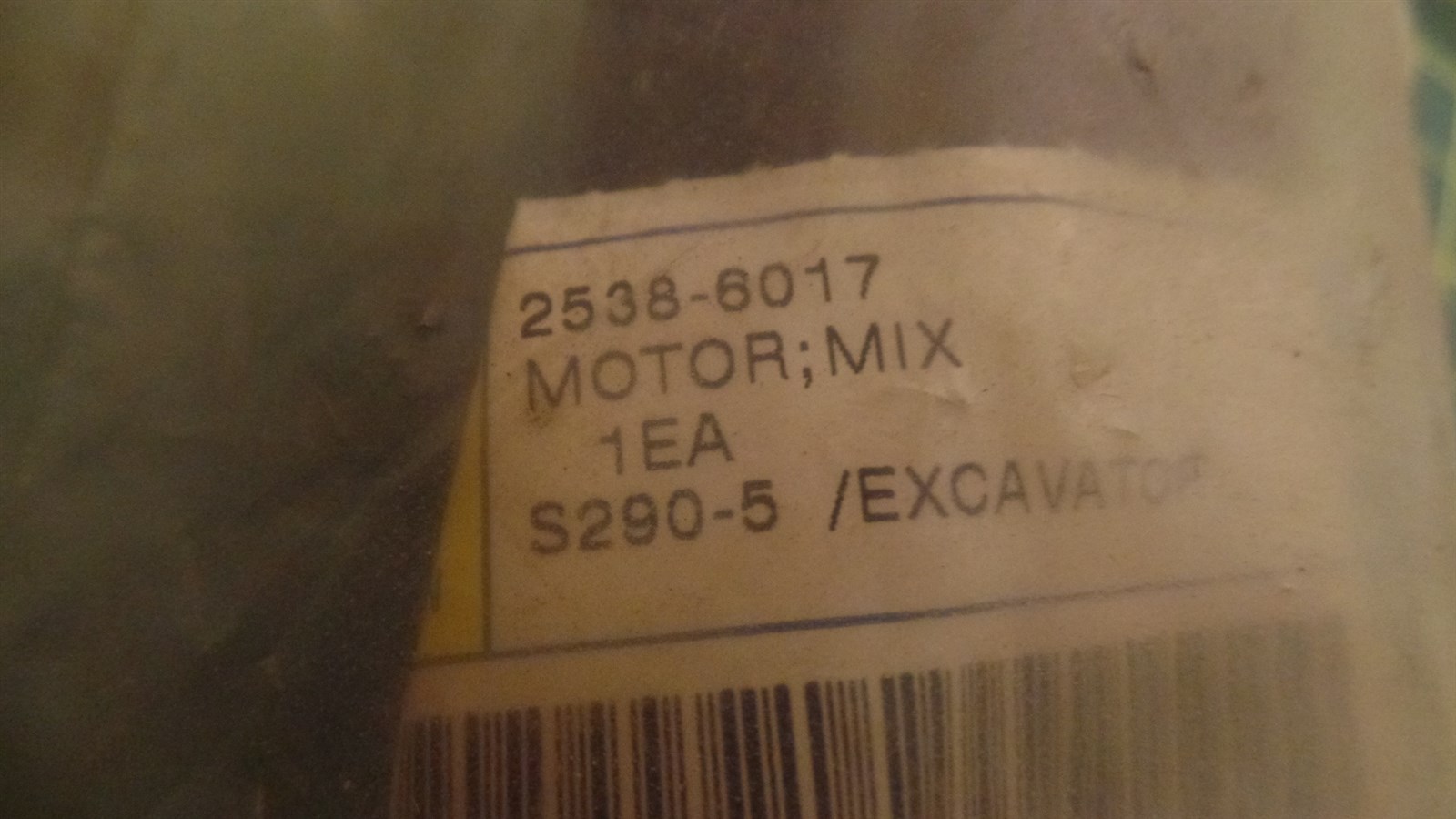 GENUINE DAEWOO PARTS 2538-6017 MIX MOTOR S290-5, 12V, 25386017, NIB, N.O.S