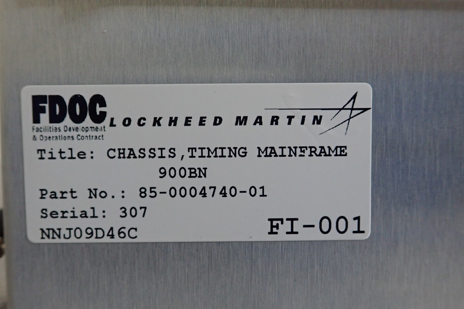 Trak Systems 9000B 9000BN Lockheed Martin 85-0004740-01 Timing Mainframe Chassis