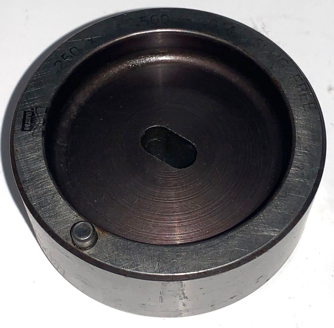MATE PRECISION ROUND DIE 0.250″ X 0.500″ + 0.014 SLUG FREE 2-3/4″ DIA. 1″ THICK
