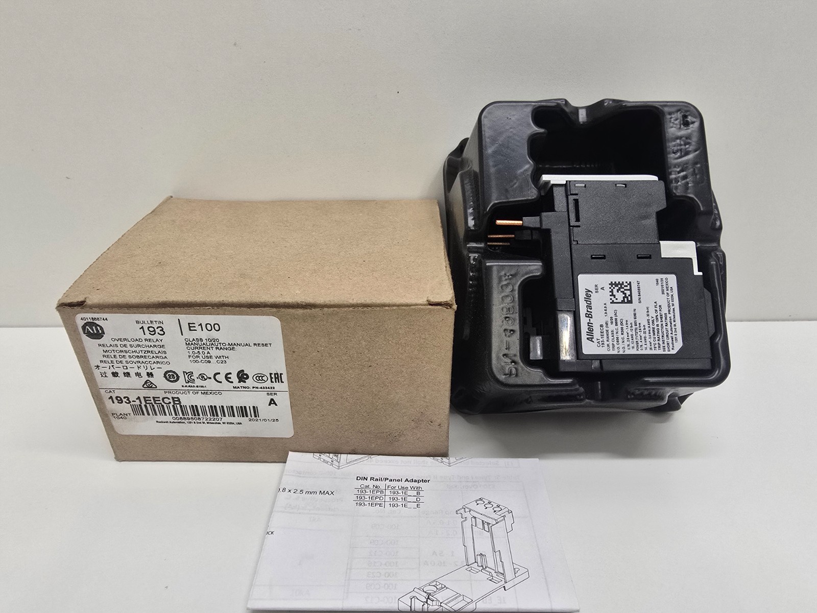 NEW IN BOX! ALLEN-BRADLEY E100 1.0-5.0A OVERLOAD RELAY 193-1EECB