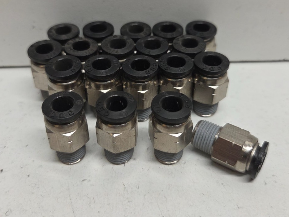 LOT OF 19 NEW NO BOX! NITRA 1/4″ TUBE X 1/8″ MNPT STRAIGHT FITTINGS MS14-18N