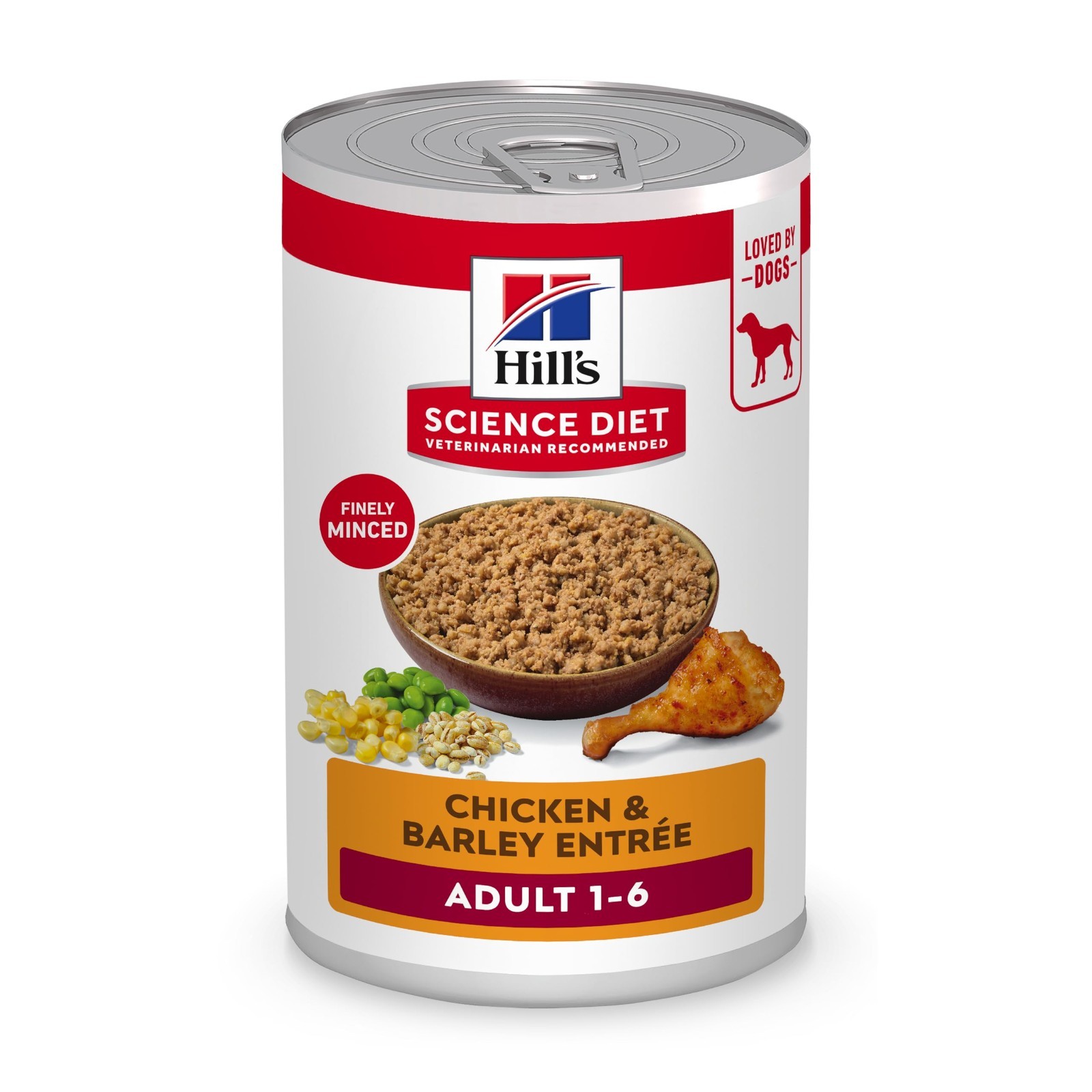 Hill’s Science Diet Adult 1-6 Wet Dog Food, Chicken & Barley, 13oz x 24 pack