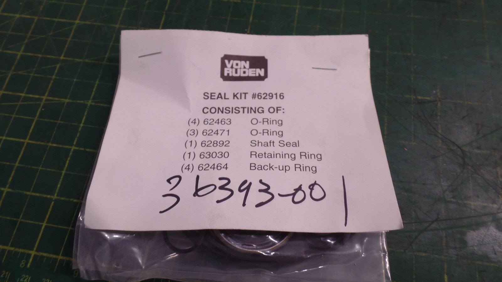 GENUINE CONDOR 36393-001 SEAL KIT FOR P/N 3639, VON RUDEN 62916, 36393001, N.O.S