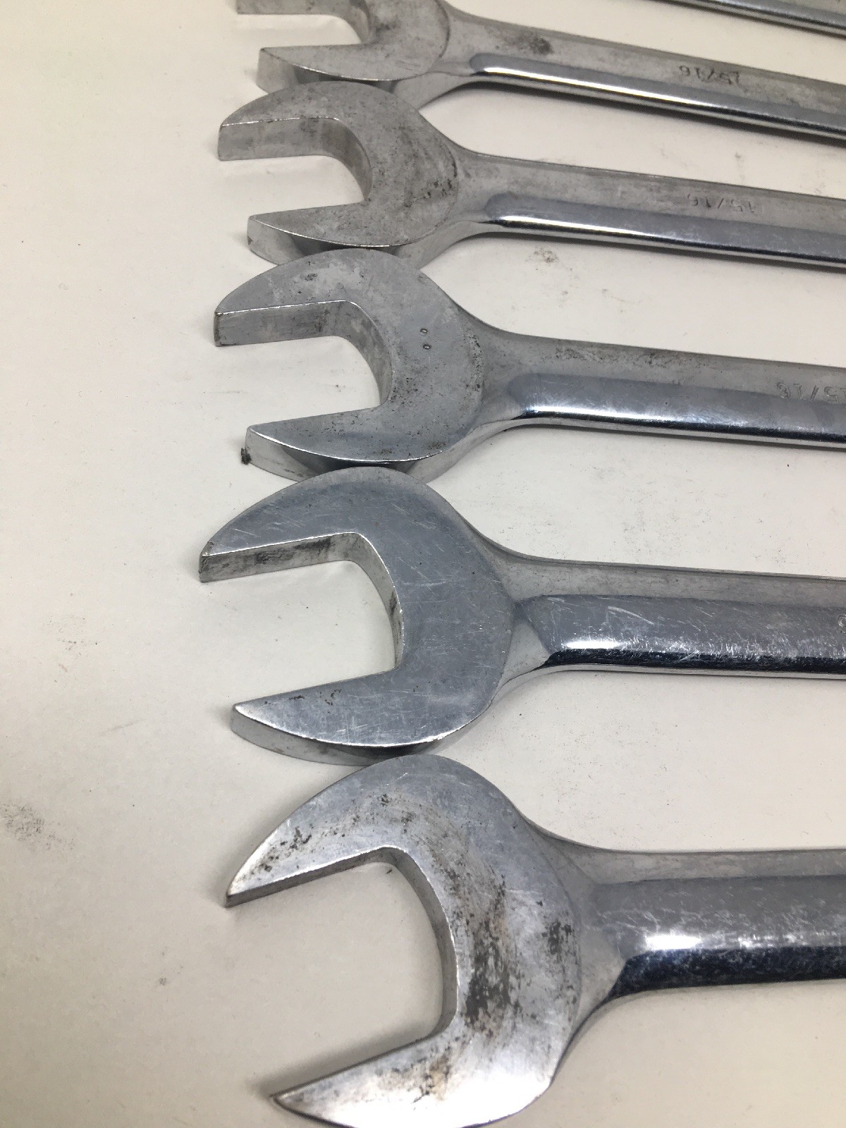 Lot Of 7 Urrea 1230, 12-point Combination Open/Box End Wrenches, All Are 15/16″