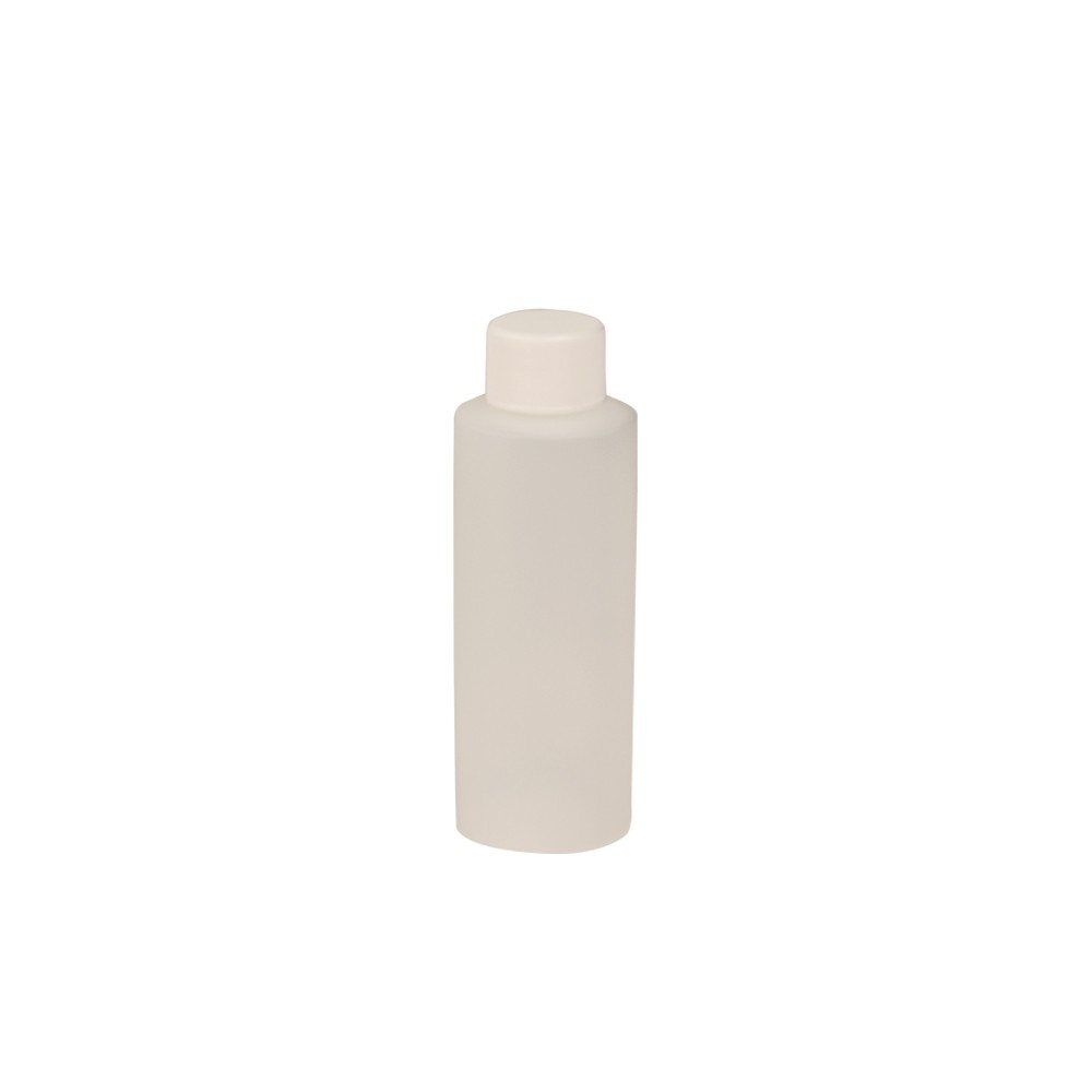 4 oz Natural HDPE Cylindrical Sample Bottle w/ 24/410 White Ribbed Cap Lot of 10