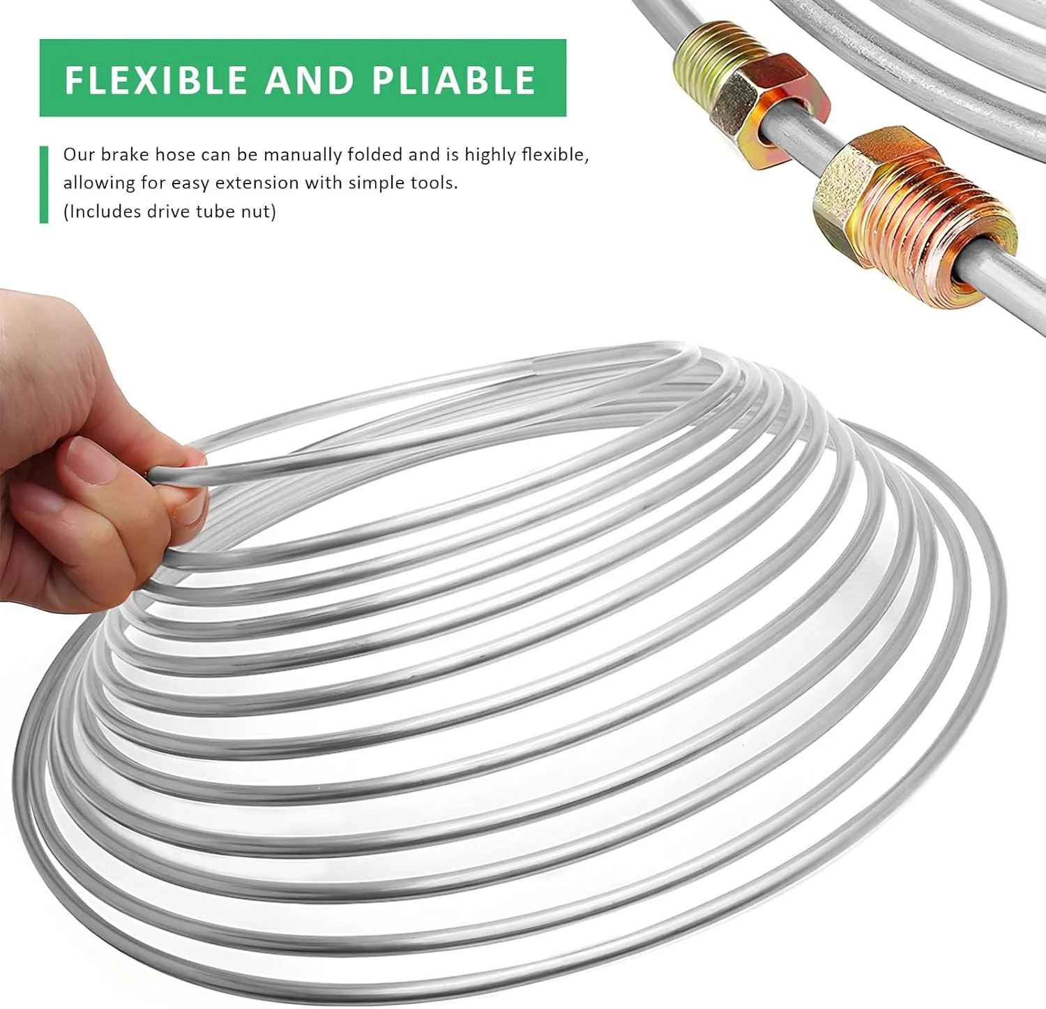 Sun Walker 25Ft 3/16″ Brake Line, Bendable Zinc-Coated Iron Brake Line Tube Roll