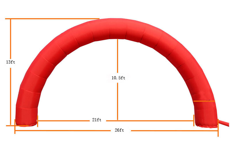 Arch 26 FT X13 Foot 8M Red Color Advertising Party Decoration Arch with Blower